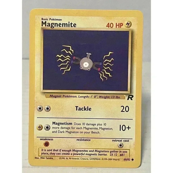 Pokémon TCG Magnemite Team‎ Rocket 60/82 Regular Unlimited Common NM - Picture 1 of 12